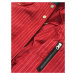 Červeno-čierna obojstranná pruhovaná bunda s kapucňou (W659)