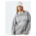 Koton Crew Neck Sweatshirt Oversize College Printed Long Sleeve Raised