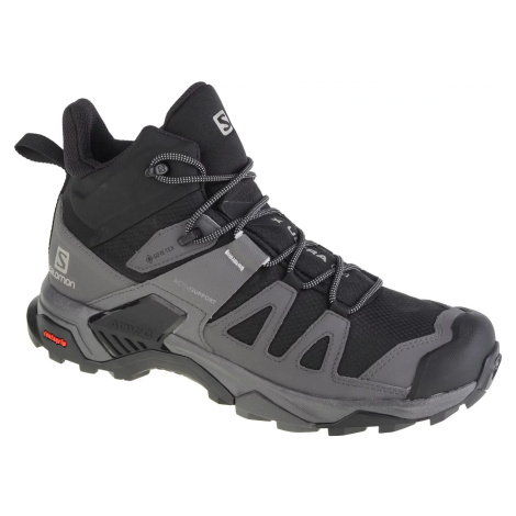 Sivo-čierne pánske členkové outdoorové topánky Salomon X Ultra 4 Mid GTX 413834