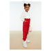 Trendyol Red Embroidered Girl Jogger Knitted Sweatpants