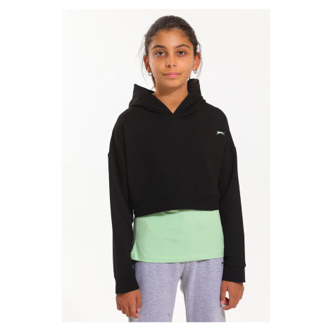 Slazenger Praying Girl's Sweatshirt Black / Green