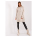 Light beige oversize cable knit dress from RUE PARIS