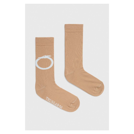 Ponožky Trussardi dámske, hnedá farba