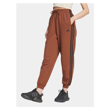 Adidas Teplákové nohavice Essentials 3-Stripes IL3451 Hnedá Loose Fit