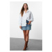 Trendyol White Textured Oversize Wide Fit Woven Shirt