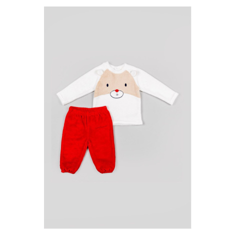 Detské pyžamo zippy červená farba, s potlačou