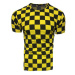 Pánske módne tričko so šachovnicovým vzorom v žltej farbe