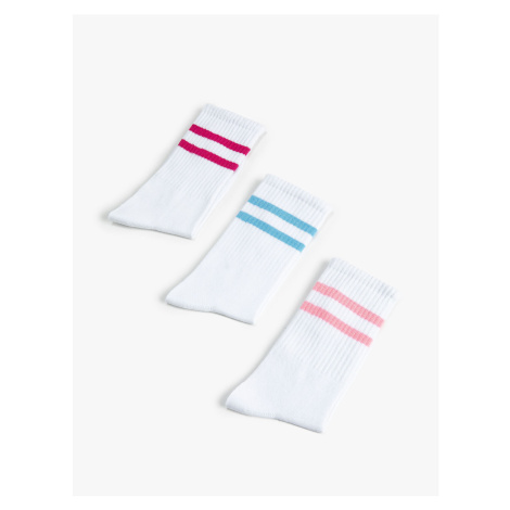 Koton Striped Three-Piece Socks Set, Multicolor