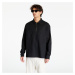 Košeľa Urban Classics Cotton Linen Half Zip Shirt Black