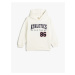 Koton Hooded Sweatshirt College Printed Oversize Cotton Blend