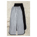 Trendyol Black-Grey 2-Pack 100% Cotton Piping Detailed Knitted Pajama Bottoms