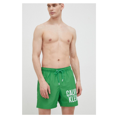 Plavkové šortky Calvin Klein zelená farba