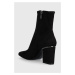 Členkové topánky Dkny K3251104 Cavale dámske, čierna farba, na podpätku