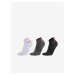 Súprava troch párov ponožiek v bielej, sivej a čiernej farbe Replay
