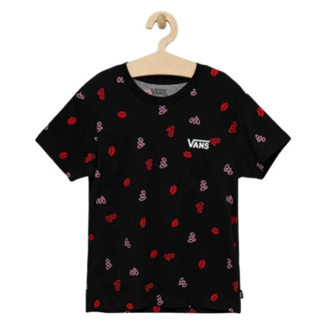 Dievčenské tričko s krátkym rukávom VANS VALENTINES PRINT BOXY-BLACK