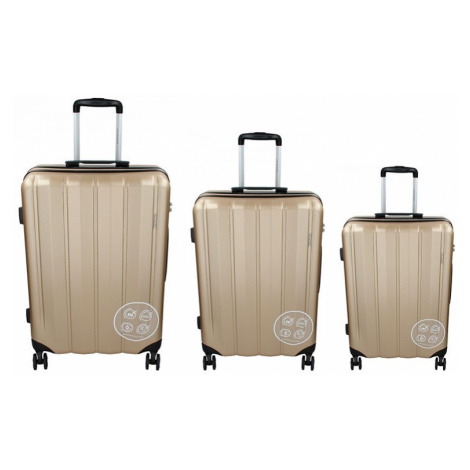 Sada 3 cestovných kufrov Marina Galanti Nova S, M, L - zlatá
