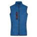 James & Nicholson Pánska vesta z pleteného fleecu JN774 - Kráľovsky modrý melír / červená