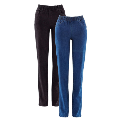 Strečové džínsy (2 ks), mid waist, dlhé bonprix