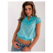 Turquoise summer blouse with a touch of silk