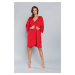 Samaria bathrobe with 3/4 sleeves - red