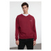 Trendyol Claret Red Unisex Oversize/Wide Cut Polar Fleece Sweatshirt