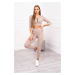 Žebrovaný crop top set tmavě béžový UNI