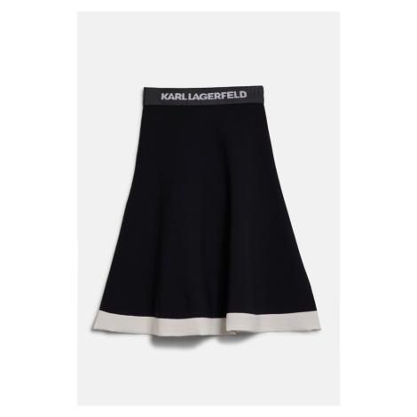 Sukňa Karl Lagerfeld Flared Knit Skirt Black