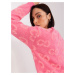 Pink women's cardigan with patterns