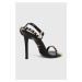 Kožené sandále Just Cavalli čierna farba, 74RB3S20