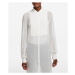 Košeľa Karl Lagerfeld Long Silk Shirt W/ Plastron Biela