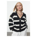 Trendyol Black More Sustainable Wide Pattern Soft Texture Knitted Cardigan