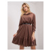 Brown velor dress with belt Casablanca