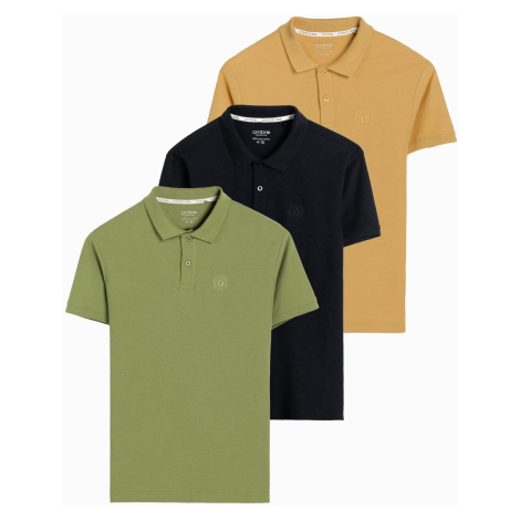 Ombre Set of men's pique knit polo shirts 3-pack