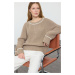 Trendyol Mink Wide Pattern Piping Detailed Knitwear Sweater