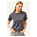 Olalook Women's Smoky Crew Neck Basic T-Shirt