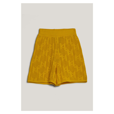 Šortky Karl Lagerfeld Monogram Knit Shorts Blazing Yellow