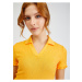 Oranžové dámske rebrované polo tričko ORSAY