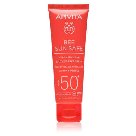 Apivita Bee Sun Safe Sensitive Face SPF50+ upokojujúci a hydratačný krém SPF 50+