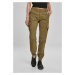 Women's high-waisted cargo trousers summer olive