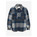 Blue-grey checkered shirt jacket ONLY CARMAKOMA Andrea - Ladies