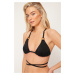 Trendyol Black Triangle Accessorized Bikini Top