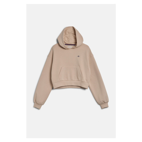 MIKINA GANT SHIELD CROPPED SWEAT HOODIE SOFT OAT