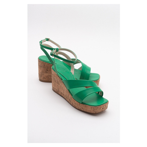 LuviShoes Ductus Women's Green Filling Sole Sandals