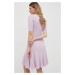Šaty Guess fialová farba, mini, áčkový strih