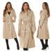 Sexi kožený kabát Musthave / Trenchcoat BEIGE