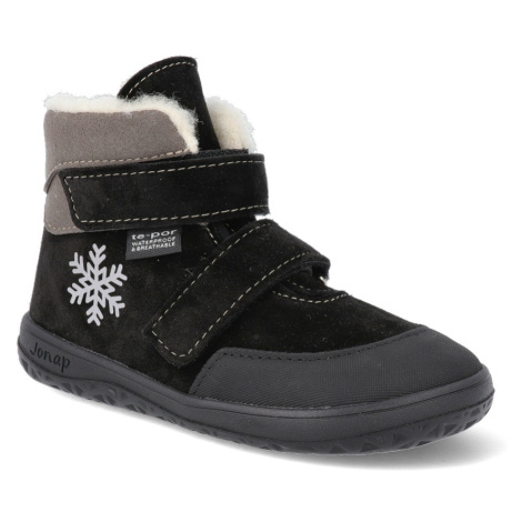 Barefoot zimná obuv s membránou Jonap - Jerry black snowflake