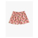 Koton Floral Pleated Shorts with Bow Detail and Elastic Waist