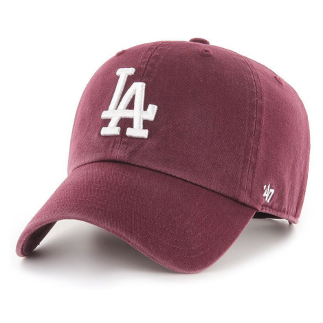 Čiapka 47 brand MLB Los Angeles Dodgers fialová farba, s nášivkou