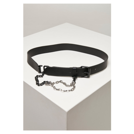 Imitation leather strap with metal chain black Urban Classics