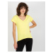 Svetložlté dámske tričko s výstrihom VI-TS-035.01P-light yellow